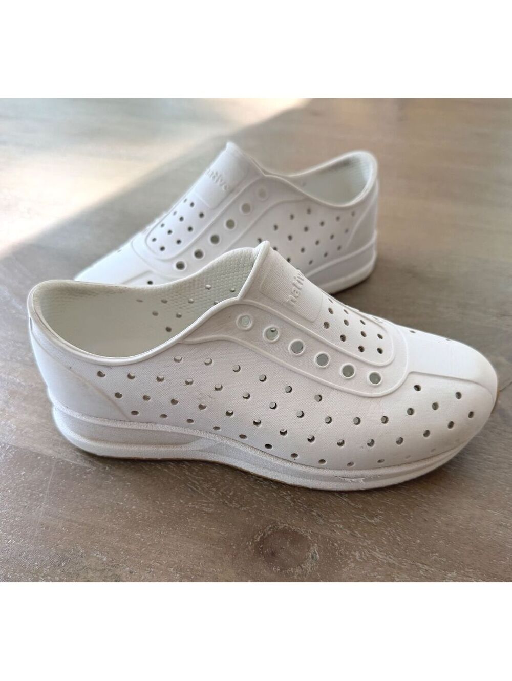 Native Robbie White Kids Shoes C13 Lightweight Slip-On Sneakers Casual Everyday
